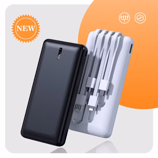 Встроенный 4-кабельный блок питания емкостью 20000 мАч. Лучшая покупка портативного мобильного источника питания.